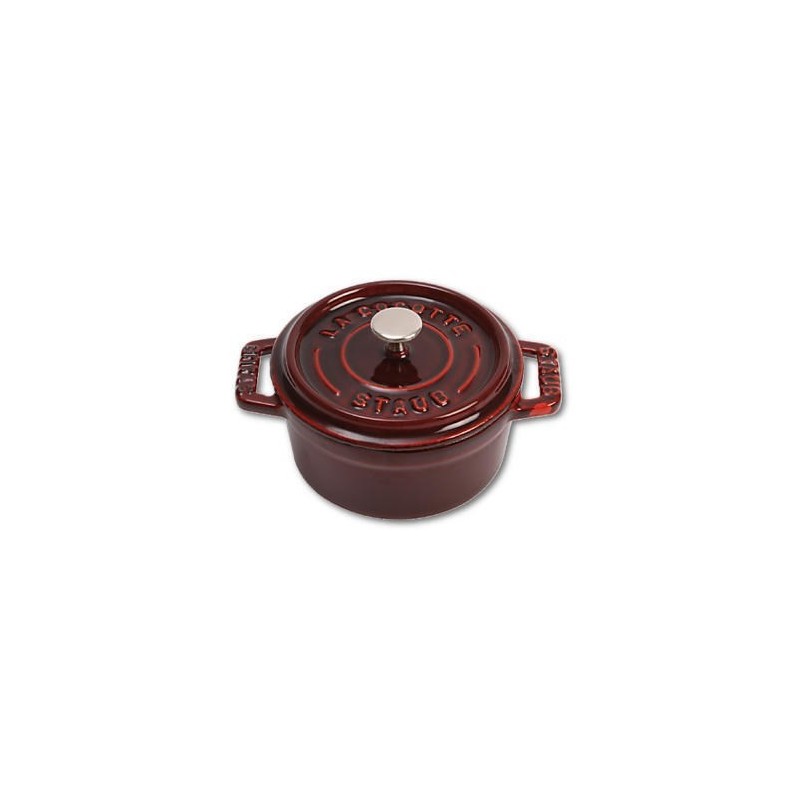 Mini garnek żeliwny okrągły Staub - 250ml, Grenadynowy Mini garnek żeliwny okrągły Staub - 250ml, Grenadynowy