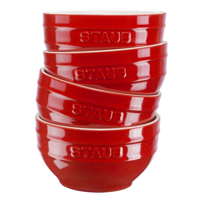 Zestaw 4 misek okrągłych STAUB 40511-541-0 - czerwony 12 cm Zestaw 4 misek okrągłych STAUB 40511-541-0 - czerwony 12 cm