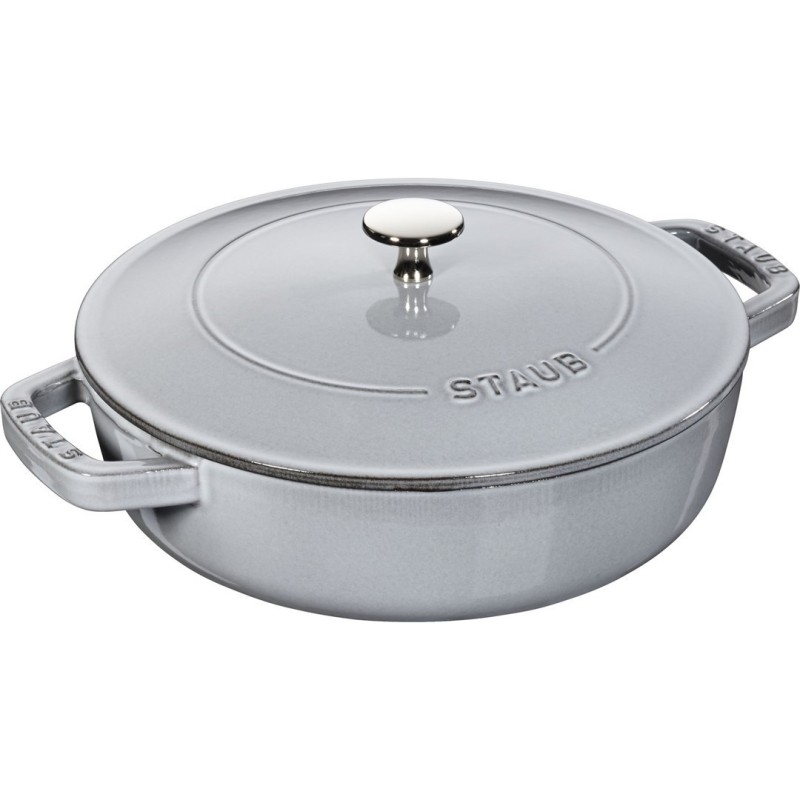 STAUB Żeliwna patelnia do duszenia z pokrywką 24 cm, grafitowy STAUB Żeliwna patelnia do duszenia z pokrywką 24 cm, grafitowy
