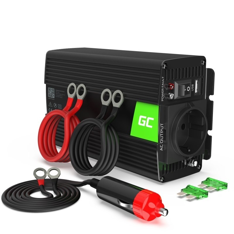 GREEN CELL PRZETWORNICA INV16 12V-230V 500W/1000W CZYSTA SINUSOIDA GREEN CELL PRZETWORNICA INV16 12V-230V 500W/1000W CZYSTA SINUSOIDA