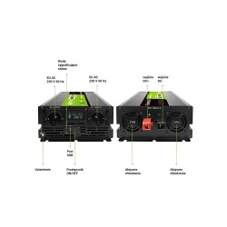 GREEN CELL PRZETWORNICA LCD 24V/230V 3000W/6000W CZYSTY SINUS INVGC24P3000LCD