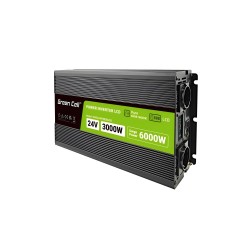 GREEN CELL PRZETWORNICA LCD 24V/230V 3000W/6000W CZYSTY SINUS INVGC24P3000LCD