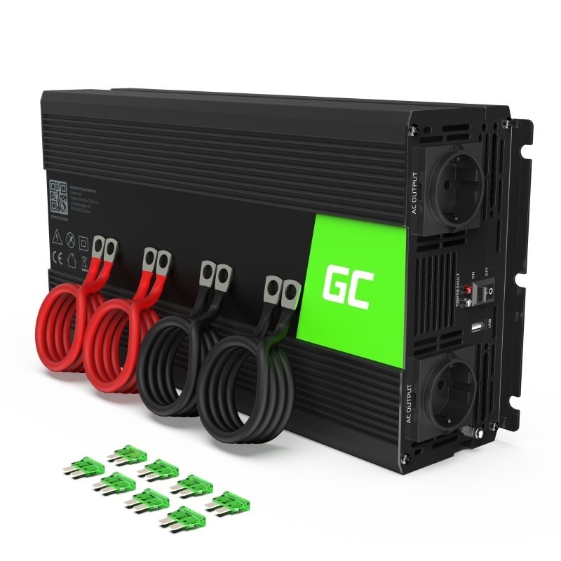 GREEN CELL PRZETWORNICA INV15 12V-230V 3000W/6000W CZYSTA SINUSOIDA GREEN CELL PRZETWORNICA INV15 12V-230V 3000W/6000W CZYSTA SINUSOIDA