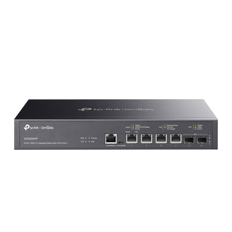 TP-Link Omada SX3206HPP łącza sieciowe Zarządzany L2+ 10G Ethernet (100/1000/10000) Obsługa PoE Czarny TP-Link Omada SX3206HPP łącza sieciowe Zarządzany L2+ 10G Ethernet (100/1000/10000) Obsługa PoE Czarny