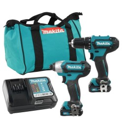 MAKITA CLX224X zestaw narzędzi akumulatorowych COMBO DF333D wiertarko-wkrętarka 30Nm + TD110D zakrętarka udarowa 110Nm 1/4 CXT