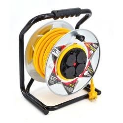 AW PRZEDŁUŻACZ BĘBEN METAL 30m 3x2,5mmŻÓŁTY HEAVY DUTY 16A / 3680W / IP44