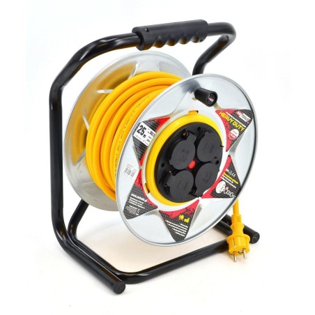 AW PRZEDŁUŻACZ BĘBEN METAL 30m 3x2,5mmŻÓŁTY HEAVY DUTY 16A / 3680W / IP44