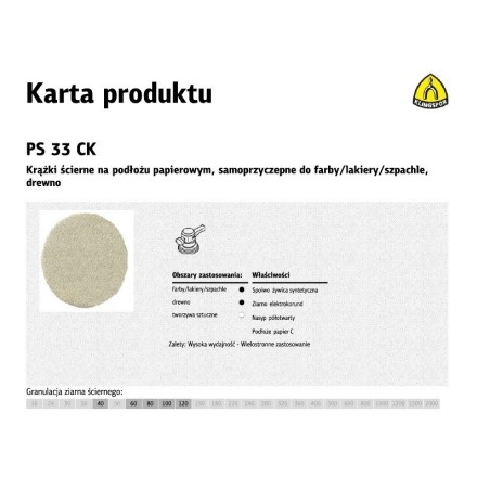 Krążek ścierny 225 PS33CK gr. 80 / 50szt. szpachla