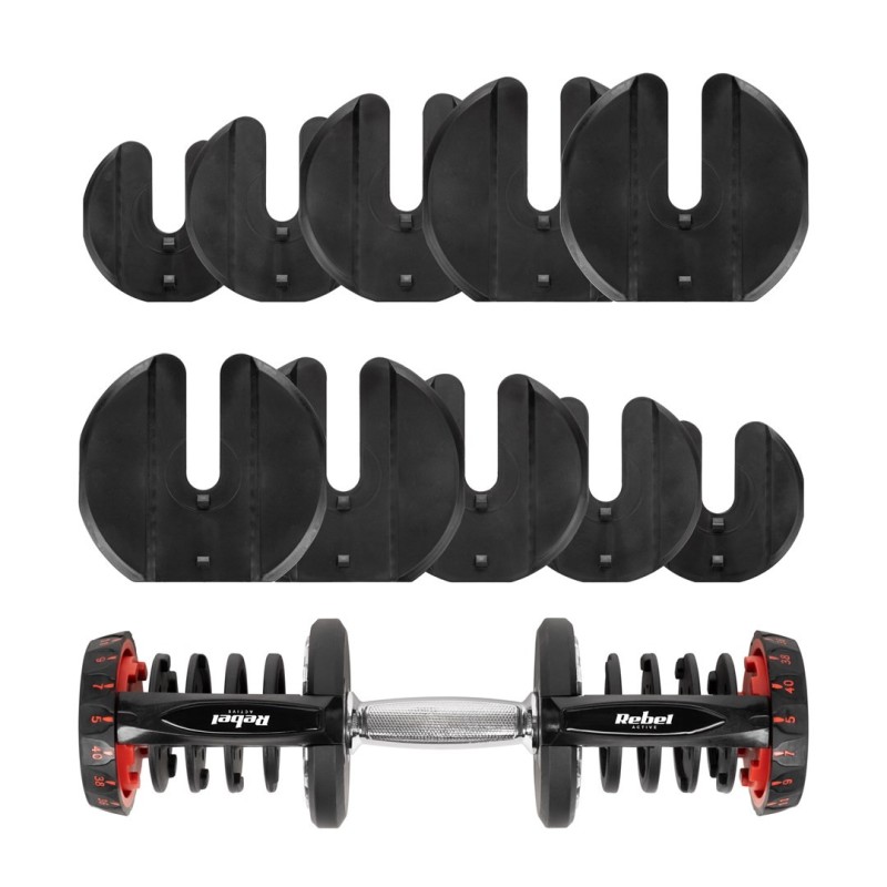 Hantel żeliwny regulowany 40 kg REBEL ACTIVE
