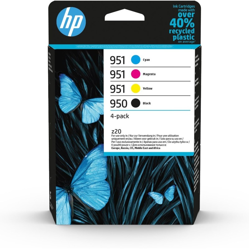HP Zestaw 4 oryginalnych wkładów atramentowych , 950 czarny i 951 błękitny/purpurowy/żółty HP Zestaw 4 oryginalnych wkładów atramentowych , 950 czarny i 951 błękitny/purpurowy/żółty