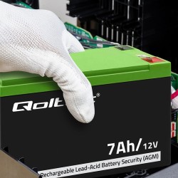 QOLTEC AKUMULATOR AGM 12V | 7AH | MAX. 105A | SECURITY