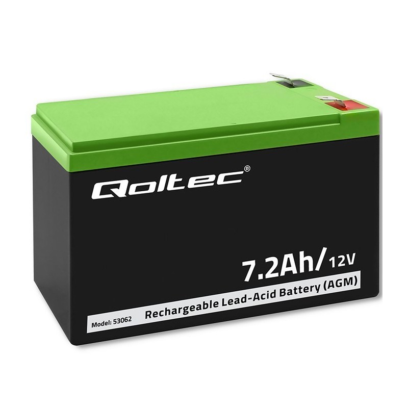 QOLTEC AKUMULATOR AGM 12V | 7.2AH | MAX 108A QOLTEC AKUMULATOR AGM 12V | 7.2AH | MAX 108A