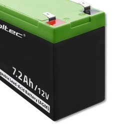 QOLTEC AKUMULATOR AGM 12V | 7.2AH | MAX 108A