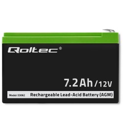 QOLTEC AKUMULATOR AGM 12V | 7.2AH | MAX 108A