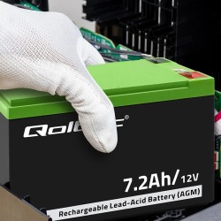 QOLTEC AKUMULATOR AGM 12V | 7.2AH | MAX 108A