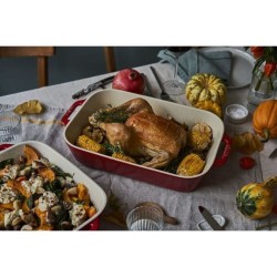 Zestaw 3 prostokątnych półmisków ceramicznych STAUB 40508-171-0 - czerwony