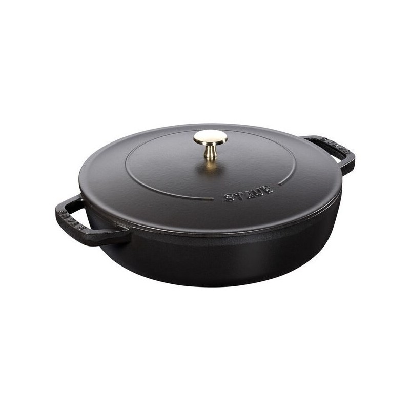 Głęboka patelnia do duszenia z pokrywką STAUB 40511-472-0 - czarna 28 cm Głęboka patelnia do duszenia z pokrywką STAUB 40511-472-0 - czarna 28 cm