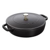 Głęboka patelnia do duszenia z pokrywką STAUB 40511-472-0 - czarna 28 cm