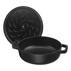 Głęboka patelnia do duszenia z pokrywką STAUB 40511-472-0 - czarna 28 cm