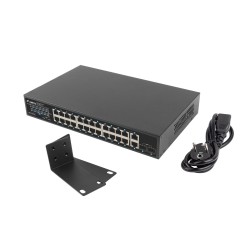 Switch LANBERG RSGE-24P-2GE-2S-360 RACK 19" 24X 1GB POE+/2X GB/2X SFP 360W
