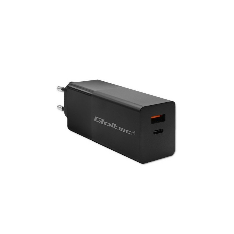 Ładowarka Qoltec 52382 GAN POWER PRO 1XUSB-C 1XUSB 100W 5-20V 1.5-5A PD CZARNA Ładowarka Qoltec 52382 GAN POWER PRO 1XUSB-C 1XUSB 100W 5-20V 1.5-5A PD CZARNA