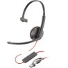 Poly Blackwire 3210 Monaural USB-C Headset +USB-C/A Adapter