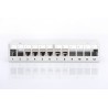 Panel krosowy modularny desktop 12x keystone, ekranowany, szary, prowadnica kabli, pola opisowe