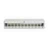 Panel krosowy modularny desktop 12x keystone, ekranowany, szary, prowadnica kabli, pola opisowe