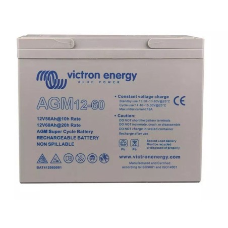 Akumulator ołowiowy Victron Energy Deep Cycle, AGM, 12 V, 60 Ah (BAT412550084)
