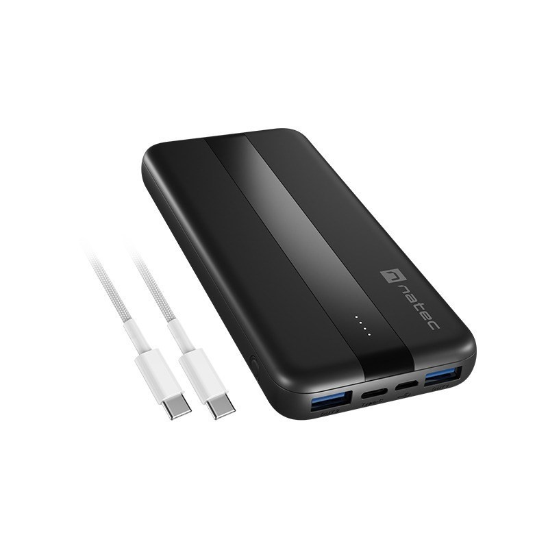NATEC POWERBANK TREVI SLIM Q V2 10000MAH PD USB-C 20W + USB-A 18W + KABEL USB-C