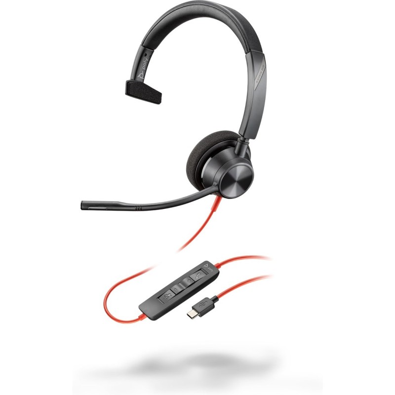 POLY Jednouszny zestaw słuchawkowy Blackwire 3310 USB-C + przejściówka USB-C/A POLY Jednouszny zestaw słuchawkowy Blackwire 3310 USB-C + przejściówka USB-C/A