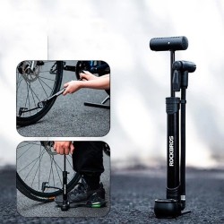 Pompka rowerowa Rockbros 42310006001 z manometrem - czarna