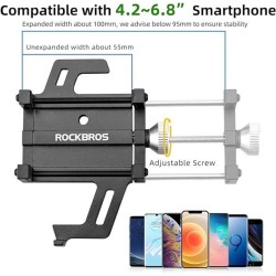 Uchwyt rowerowy Rockbros 699-BK ze stopu aluminium do telefonu - czarny