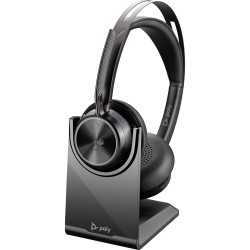 Poly Zestaw słuchawkowy Voyager Focus 2 z certyfikatem Microsoft Teams USB-C-C + przejściówka USB-C/A + podstawka ładująca