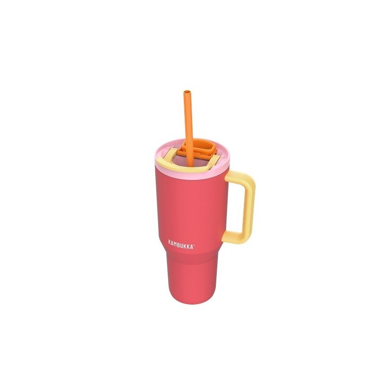 Kubek termiczny z teleskopową słomką Kambukka Rio Tumbler 950ml Pink Papaya Kubek termiczny z teleskopową słomką Kambukka Rio Tumbler 950ml Pink Papaya