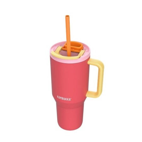 Kubek termiczny z teleskopową słomką Kambukka Rio Tumbler 950ml Pink Papaya