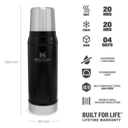 Stanley termos LEGENDARY CLASSIC - MATTE BLACK 0,75L