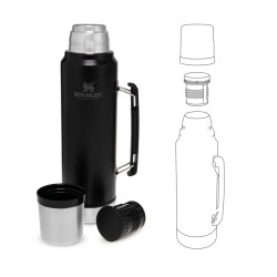 Stanley termos LEGENDARY CLASSIC - MATTE BLACK 1L