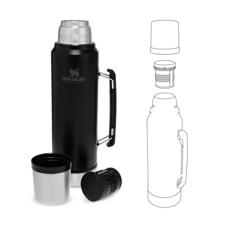 Stanley termos LEGENDARY CLASSIC - MATTE BLACK 1L
