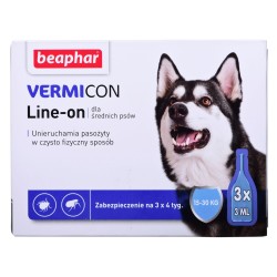 BEAPHAR VERMIcon Line-on Dog M - krople przeciw pasożytom dla psa - 3x 3ml