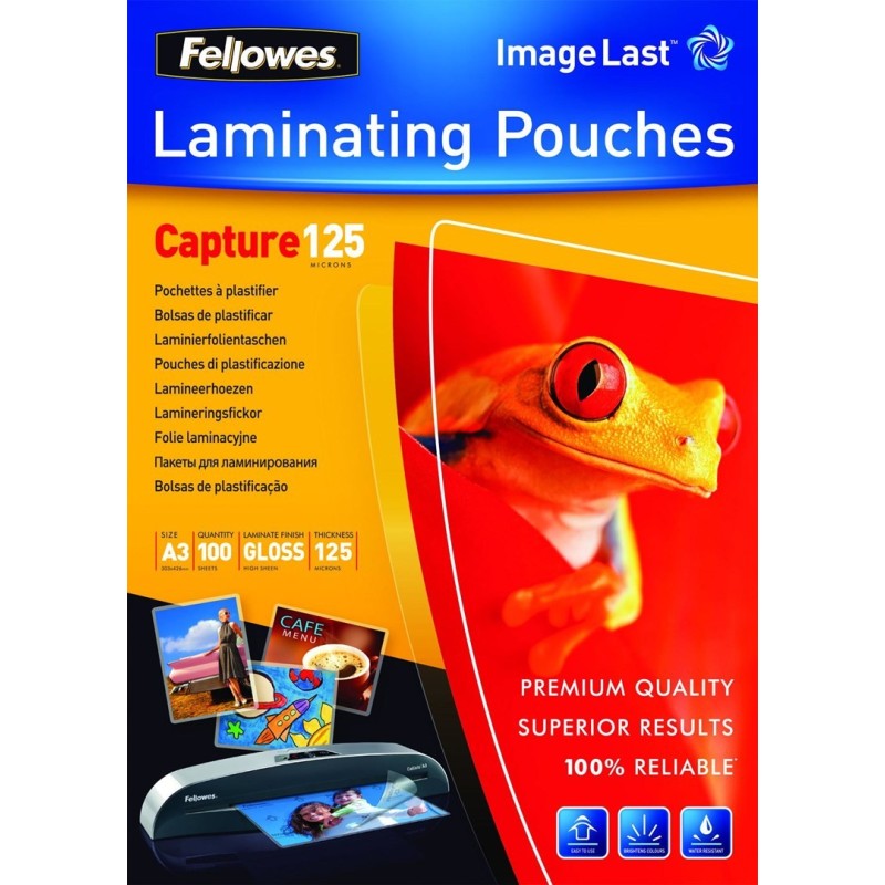 LAMINATOR POUCH IMAGELAST A3 125 100PCS 5307506 FELLOWES LAMINATOR POUCH IMAGELAST A3 125 100PCS 5307506 FELLOWES