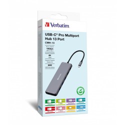 Verbatim CMH-13 USB Type-C 10000 Mbit/s Srebrny