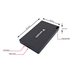 Verbatim 32031 Zewnętrzny dysk SSD 1 TB USB Type-C USB 3.2 Gen 2x2 Szary