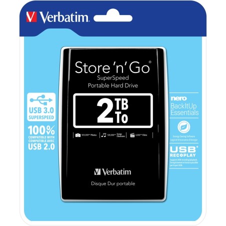 Verbatim Store 'n' Go zewnętrzny dysk twarde 2048 GB Czarny