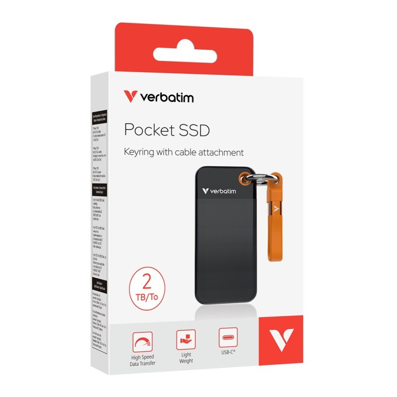 SSD 2TB Verbatim Pocket SSD USB 3.2/pomarańczowy sprzedaż detaliczna SSD 2TB Verbatim Pocket SSD USB 3.2/pomarańczowy sprzedaż detaliczna