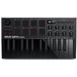 Klawiatura sterująca AKAI MPK Mini MK3 kontroler MIDI USB Czarny