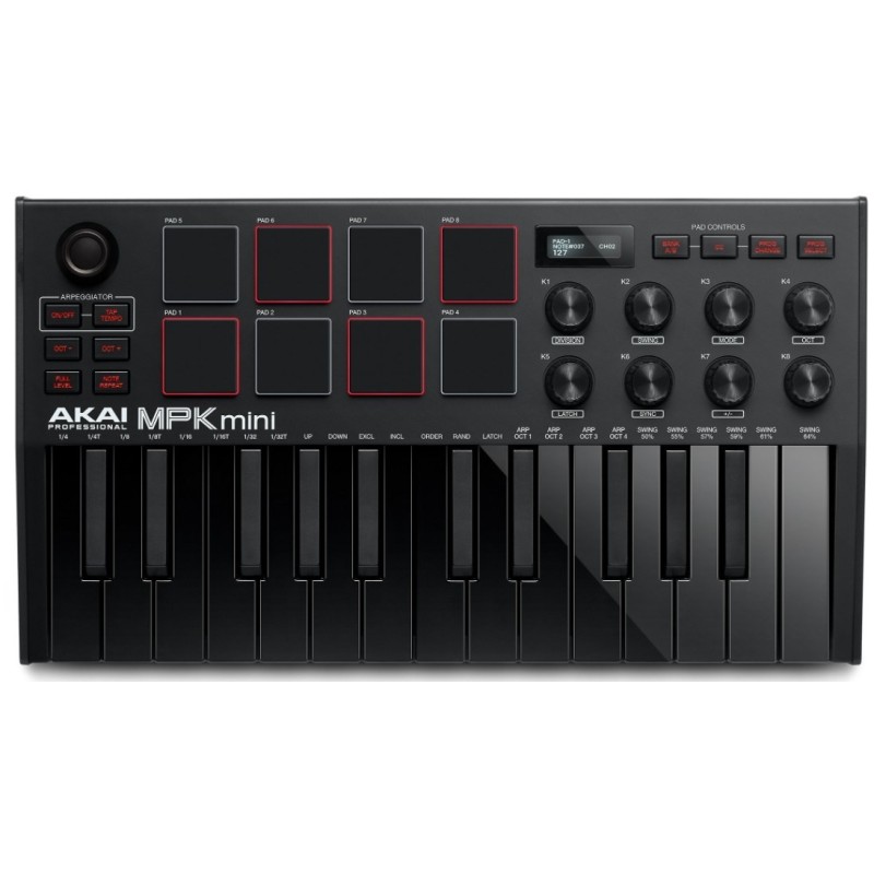 Klawiatura sterująca AKAI MPK Mini MK3 kontroler MIDI USB Czarny Klawiatura sterująca AKAI MPK Mini MK3 kontroler MIDI USB Czarny