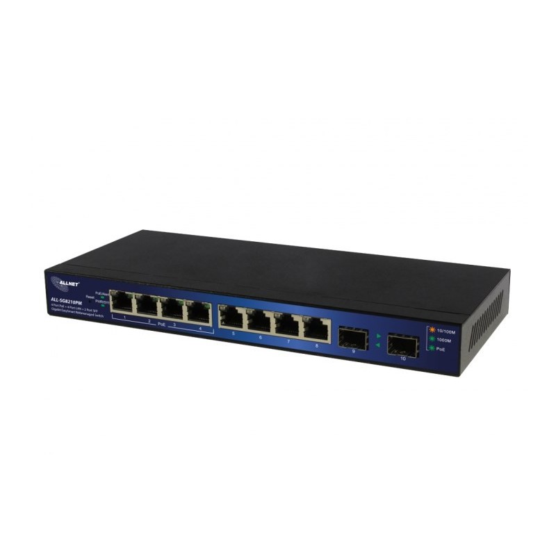 ALLNET ALL-SG8210PM łącza sieciowe Zarządzany L2+ Gigabit Ethernet (10/100/1000) Obsługa PoE Czarny ALLNET ALL-SG8210PM łącza sieciowe Zarządzany L2+ Gigabit Ethernet (10/100/1000) Obsługa PoE Czarny