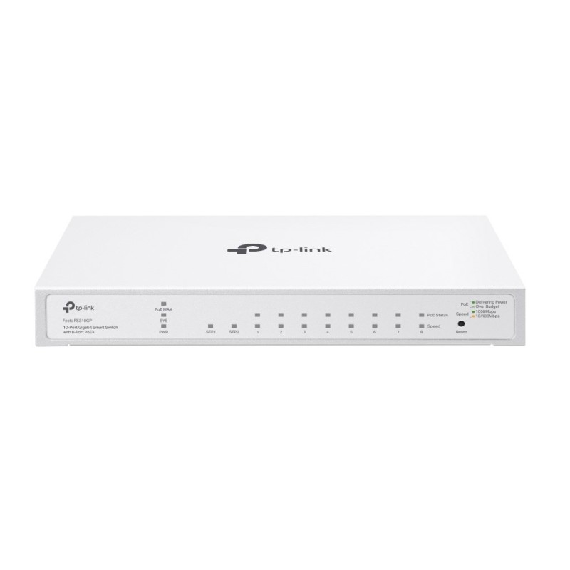 TP-Link FESTA FS310GP łącza sieciowe Zarządzany L2/L2+ Gigabit Ethernet (10/100/1000) Obsługa PoE 1U Biały
