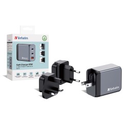 Ładowarka sieciowa Verbatim GaN GNC-65 2xUSB-C Uniwersalna